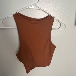 cute burnt orange high neck tank